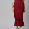 Gingham Checks Front Slit Skirt