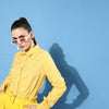Mustard Conversational Ruched Shirt