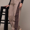 Popnetic Women Colourblocked High-Rise Pure Cotton Wide Leg Fit Parachute Trousers