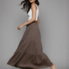 Popnetic Textured Tiered Maxi Skirt