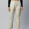 Popnetic Loose Fit High-Rise Pleated Pure Cotton Trousers