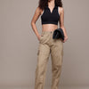 Popnetic Women High-Rise Pure Cotton Regular Fit Cargos