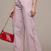 Popnetic Women Striped Cotton-Linen Wide Leg Trousers