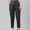 Popnetic Women Tapered Fit High-Rise Pleated Pure Cotton Chinos Trousers