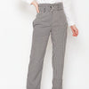 Popnetic Women Black Regular Fit Checked Parallel Trousers