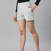 Grey Solid Mid-Rise Regular Shorts