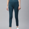 Teal Solid Ankle Length Slim Fit Leggings