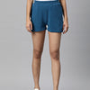 Teal Solid Mid-Rise Regular Shorts