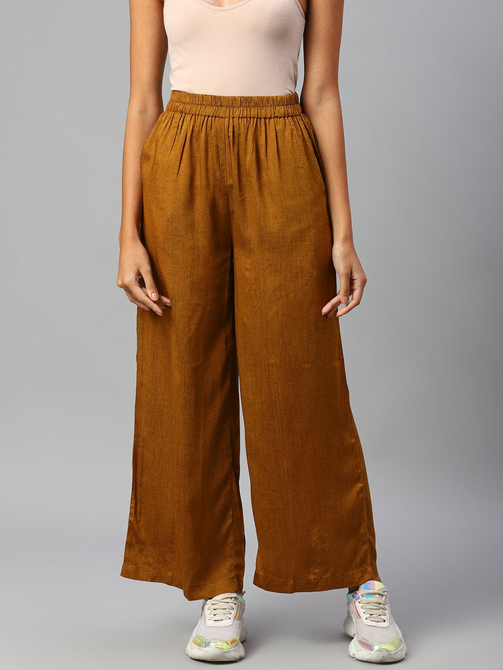 Women Mustard Yellow Palazzos