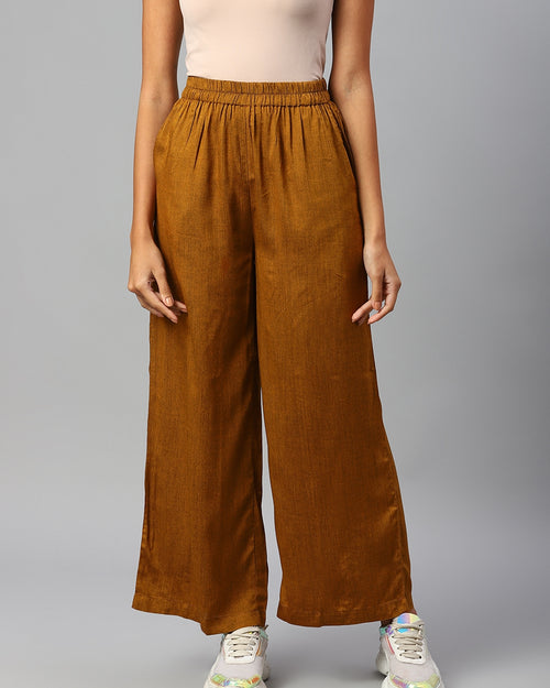 Women Mustard Yellow Palazzos