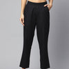 Black Pure Cotton Peg Trousers
