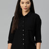 Black Opaque Casual Shirt