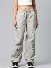 Steel Women Loose Fit High-Rise Cargos Trousers