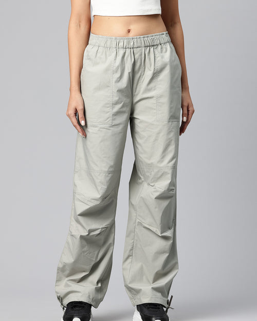 Steel Women Loose Fit High-Rise Cargos Trousers