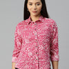 Fuchsia Ethnic Motifs Printed Casual Shirt
