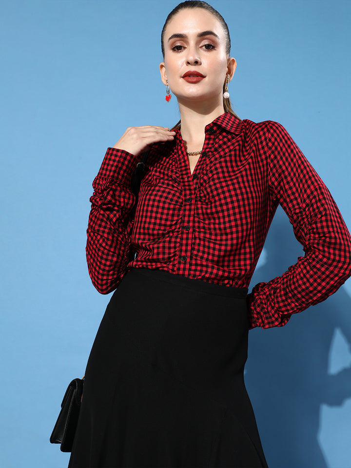 Red Gingham Checked Shirt