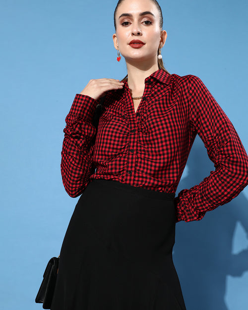 Red Gingham Checked Shirt