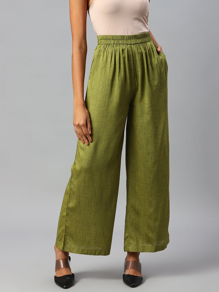 Women Olive Green Palazzos