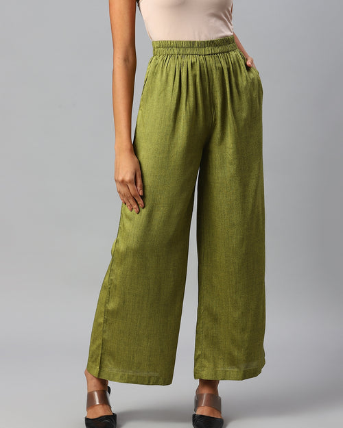 Women Olive Green Palazzos
