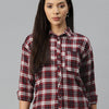 Maroon Tartan Checks Casual Shirt
