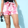 Off White & Pink Pure Cotton Tie & Dye Shorts