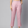 Pink Pure Cotton Peg Trousers