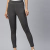 Charcoal Grey Solid Ankle Length Slim Fit Leggings