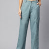 High-Rise Pure Cotton Cargo Trousers