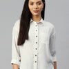 White Opaque Casual Shirt