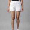 White Solid Mid-Rise Regular Shorts