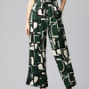 Green Women Printed Loose Fit High-Rise Trousers
