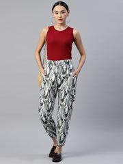 Grey Camouflage Printed Cargos Trousers with Belt