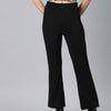 Black Slim Fit High-Rise Bootcut Trousers