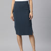Charcoal Side Slit Pencil Skirt