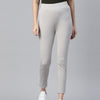 Grey Solid Ankle Length Slim Fit Leggings