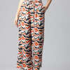 White Women Printed Loose Fit High-Rise Trousers