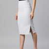 Grey Side Slit Pencil Skirt