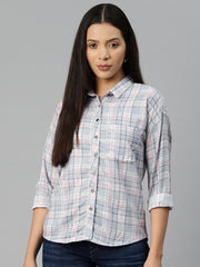 Blue Checked Casual Shirt
