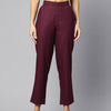 Burgundy Pure Cotton Peg Trousers