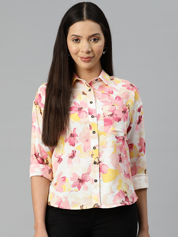 Floral Opaque Printed Casual Shirt