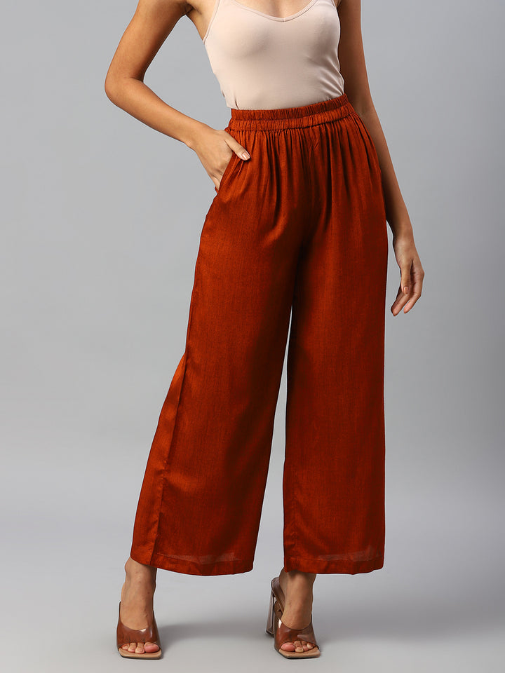 Women Rust Red Palazzos