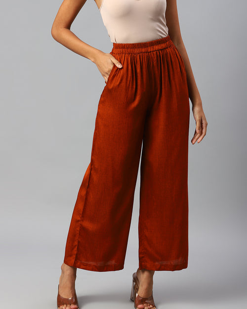 Women Rust Red Palazzos
