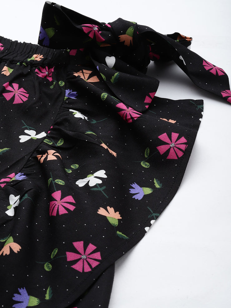 Floral Printed Wrap Skirt