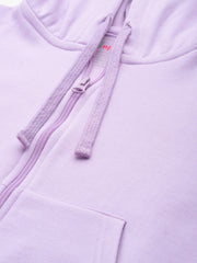 Lavender Hooded Cropped Fleece Sweatshirt