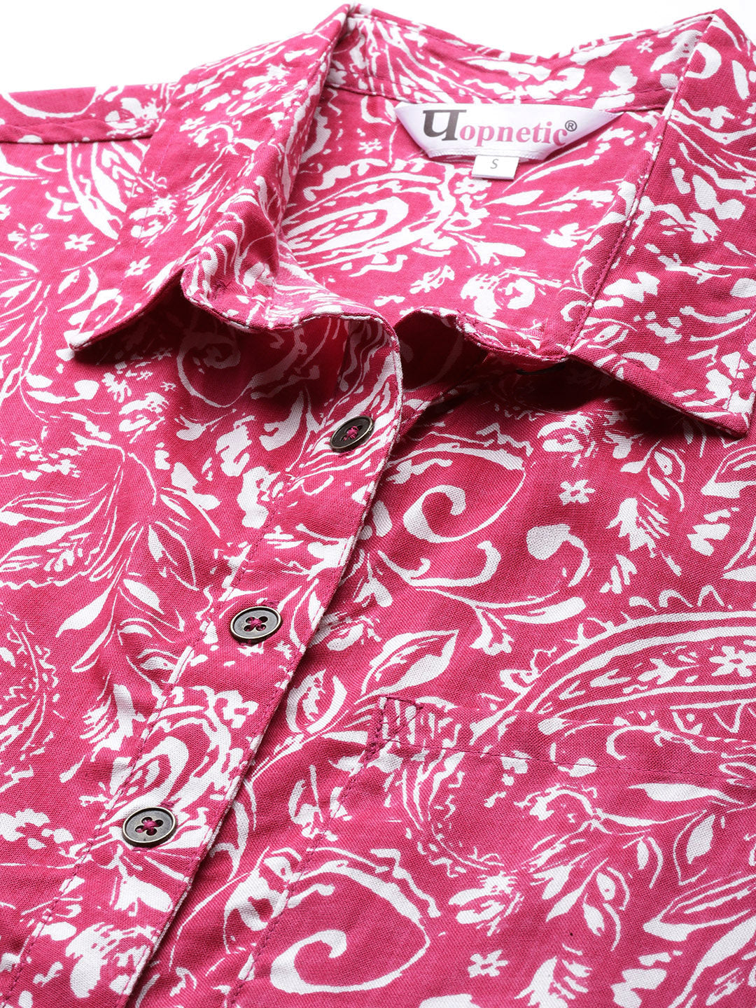 Fuchsia Ethnic Motifs Printed Casual Shirt