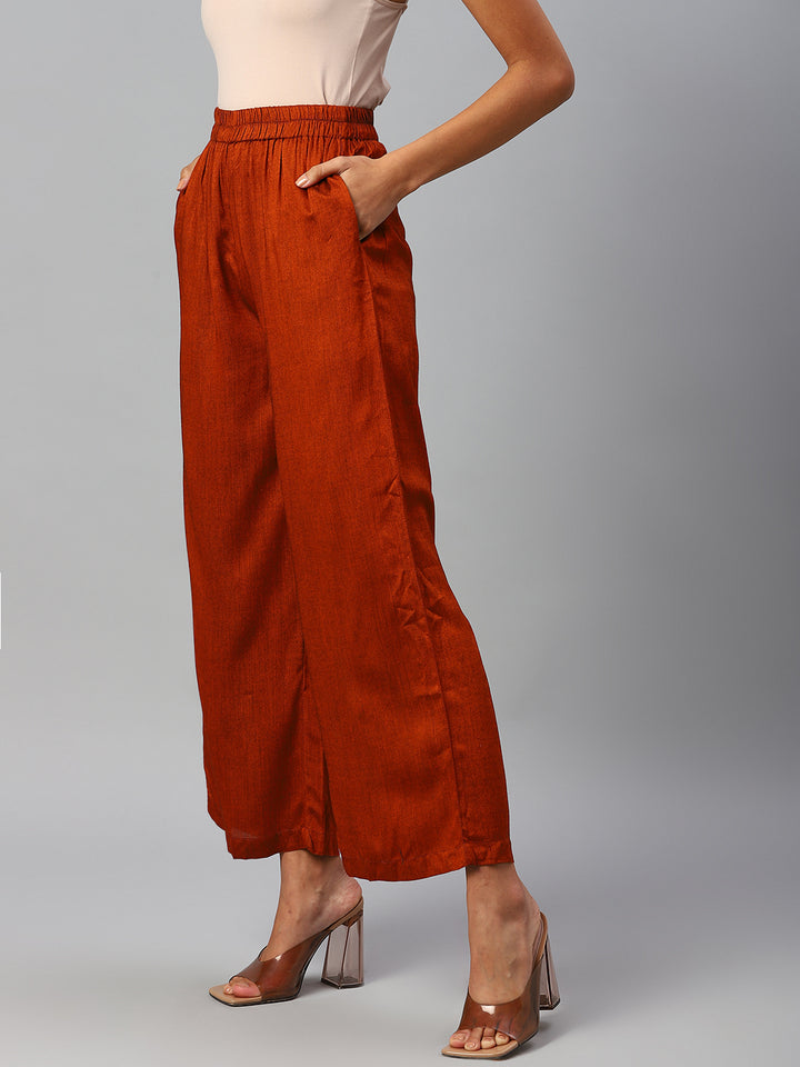 Women Rust Red Palazzos
