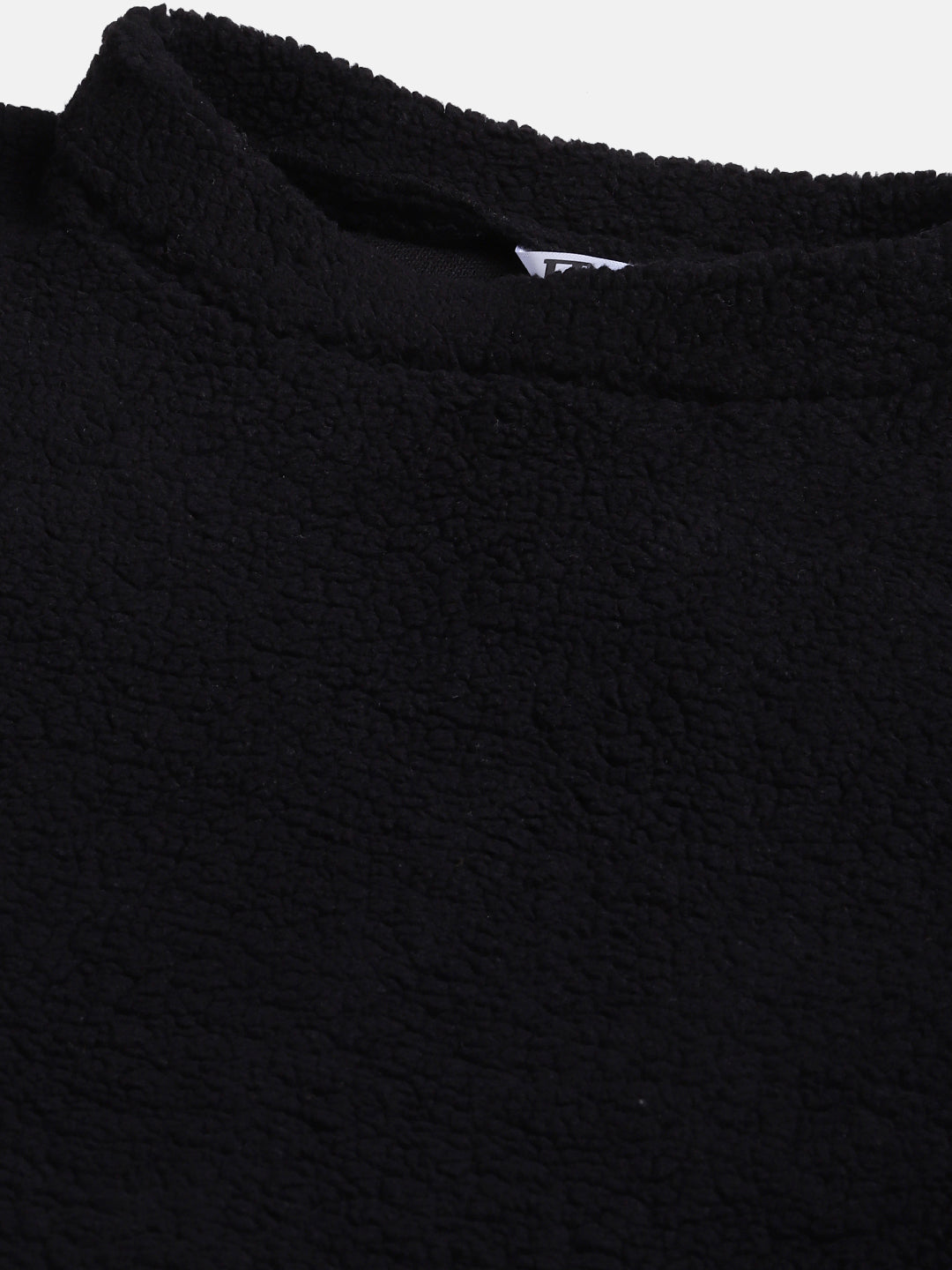 Women Black Faux Fur Sweatshirt