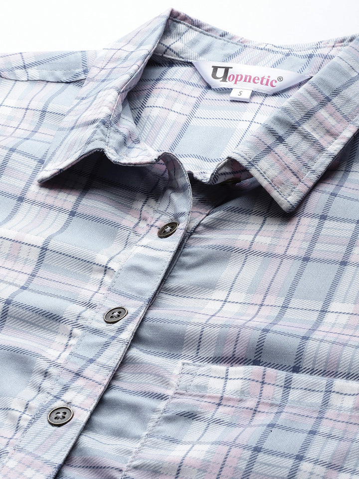 Blue Checked Casual Shirt