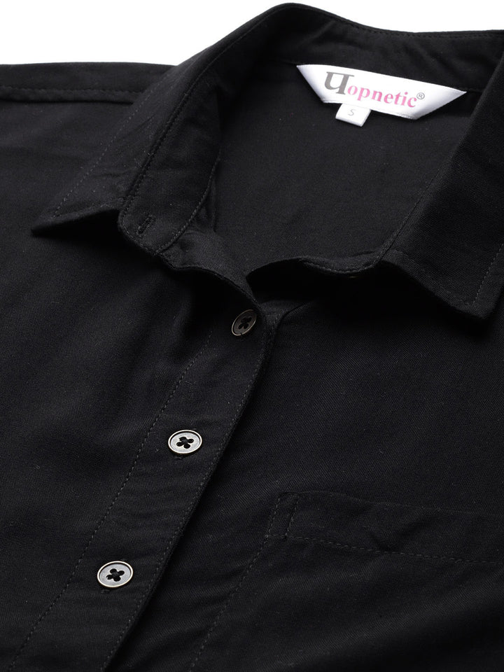 Black Opaque Casual Shirt
