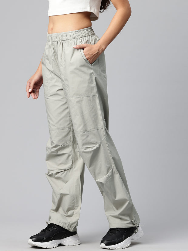 Steel Women Loose Fit High-Rise Cargos Trousers